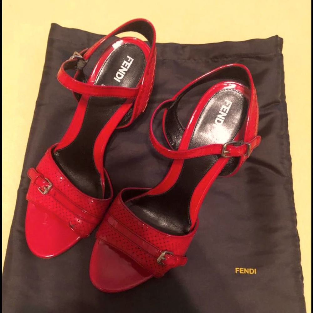FENDI sandals size 8.5 with approx 3" heels